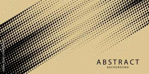 Energetic abstract sport background with beige brush stroke and halftone dots on black. Perfect for fitness posters, gym banners, extreme sport flyers, martial arts events, and athletic tournament.