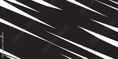 Abstract black and white background with spikes and zigzag line pattern art