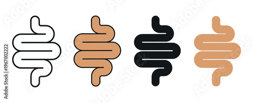 Intestine icon vector representing human digestive system for stomach health, gastroenterology, and internal organ medical care illustration