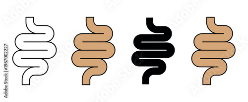Intestine icon vector representing human digestive system for stomach health, gastroenterology, and internal organ medical care illustration