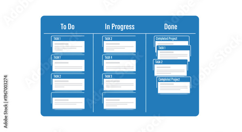 Blue Task Board With Labels.