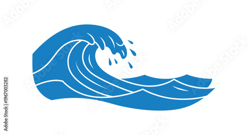 Blue wave graphic illustration.