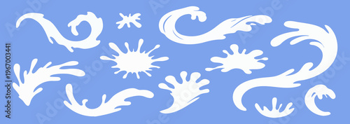 Creative splash blending milk and paint into organic shape and stain, simple frame, dynamic water flow, smooth water texture, natural puddle and fluid puddle look.