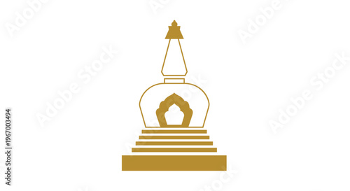 Buddhist Stupa Architecture Icon.