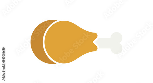 Chicken Drumstick Meat Icon Food.