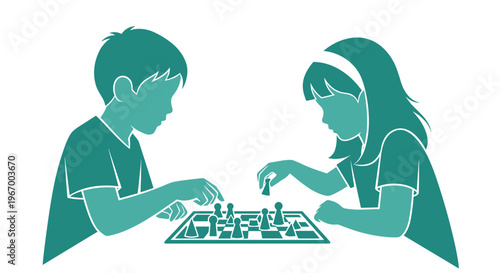 Children playing chess game 1.