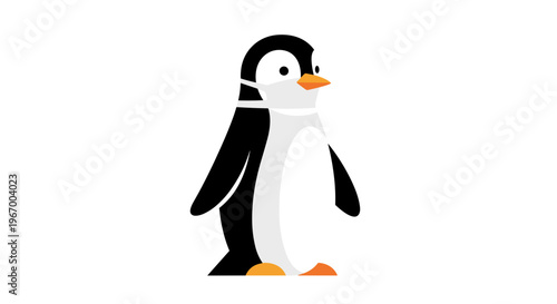Cute Cartoon Penguin Character.
