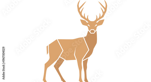Deer with Large Antlers Standing.