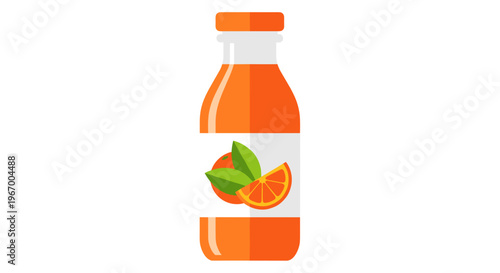 Fresh Orange Juice Bottle.