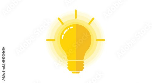 Glowing Light Bulb Icon Bright.