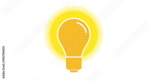 Glowing Light Bulb Icon Symbol.