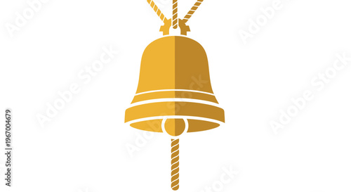 Golden Bell Necklace Pendant Closeup.