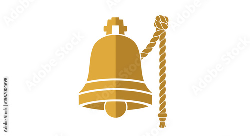 Golden Bell with Rope Handle.