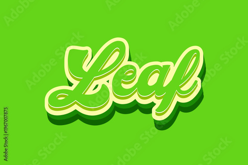 gold leaf text on a vibrant green background illustration