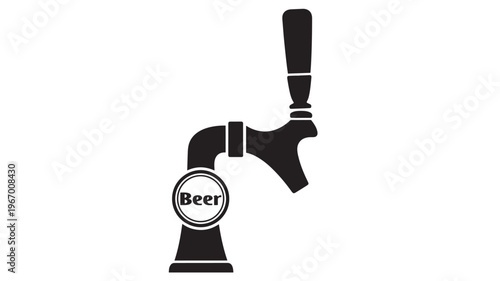 Beer tap icon with a circular label displaying the word 'Beer' and a classic handle shape on a white background.
