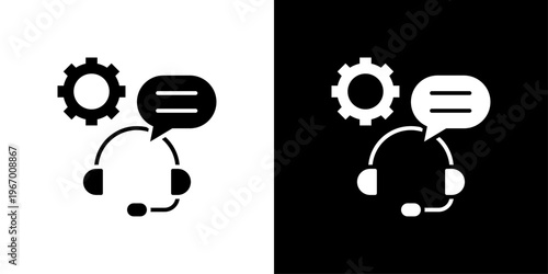 Customer Service Icon Sheet Black And White