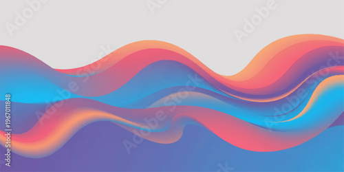 An abstract colorful wave background featuring a flow of blue vector lines and light curves creates a modern motion design template for a stylish web banner or artistic wallpaper backdrop
