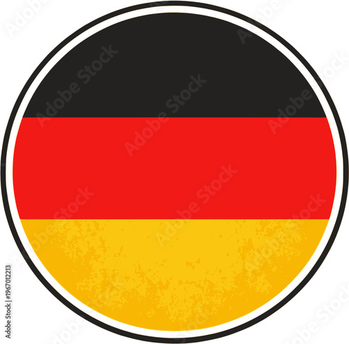 German Flag Circle Badge Germany Round Flag Sticker