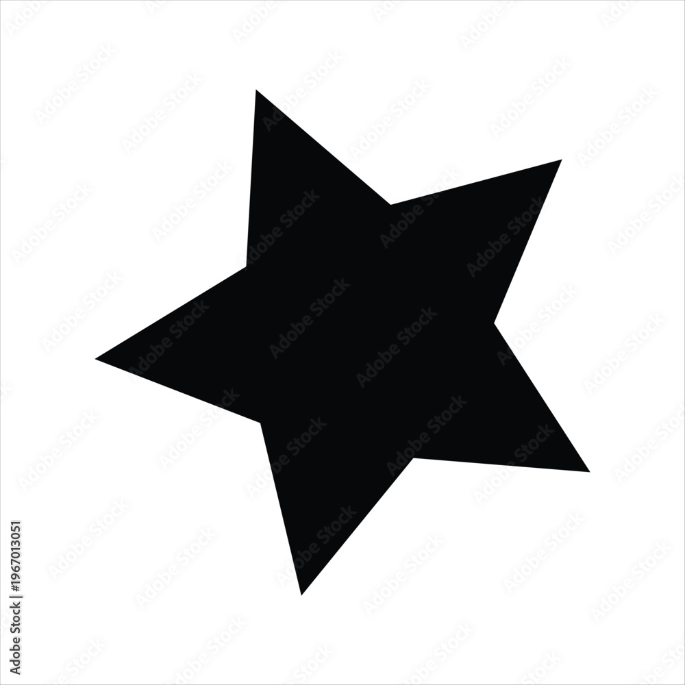 Obraz premium Black five pointed star shape with white background with geometric shape