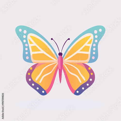 春の訪れを感じさせる美しい蝶のベクターイラスト