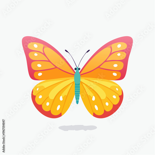 春の訪れを感じさせる美しい蝶のベクターイラスト