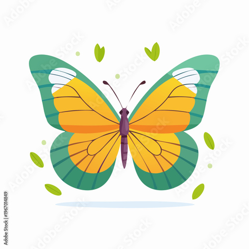 春の訪れを感じさせる美しい蝶のベクターイラスト
