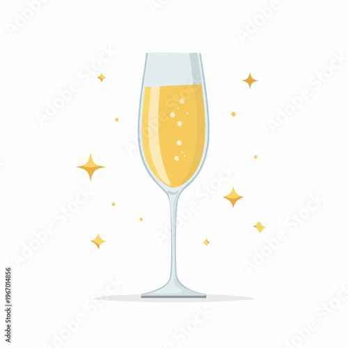 お祝いのシャンパングラス パーティーや記念日のベクターイラスト