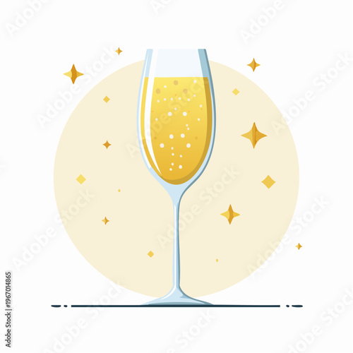 お祝いのシャンパングラス パーティーや記念日のベクターイラスト