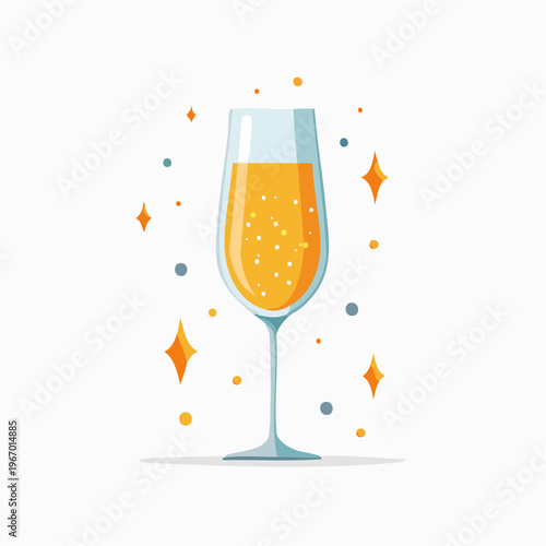 お祝いのシャンパングラス パーティーや記念日のベクターイラスト