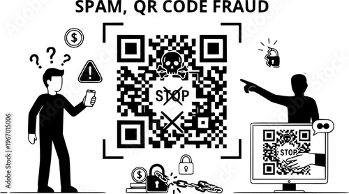 Spam, QR code fraud. Fake QR code phishing, or quishing, social engineering phishing attack deceives. its recipient into scanning, redirecting the person to a bogus website and criminals stealing data