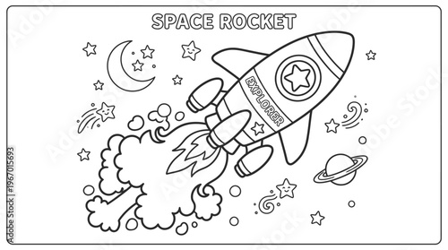 Space Rocket Launching into Orbit.