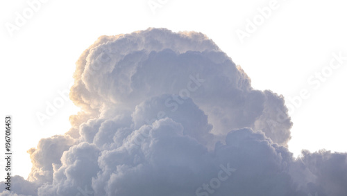 Photos Isolated impressive large fluffy cloud with glowing golden edges and deep blue s