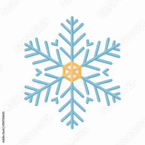 美しい対称性を持つ雪の結晶 冬のシンボルベクターイラスト