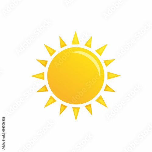 明るく輝く太陽のアイコン 晴れとポジティブなベクターイラスト