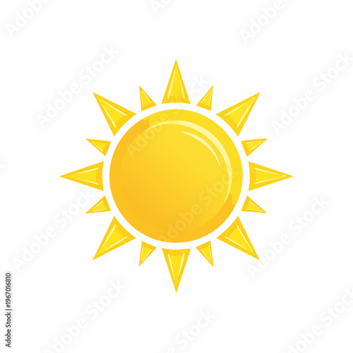 明るく輝く太陽のアイコン 晴れとポジティブなベクターイラスト