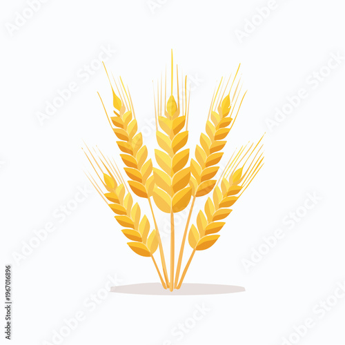 豊作を象徴する小麦の穂 秋の収穫シーズンのベクターイラスト