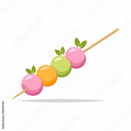 お花見に欠かせない三色団子 春の和スイーツベクターイラスト