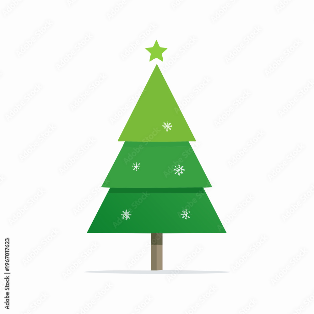 Fototapeta premium 緑の美しいクリスマスツリー 冬のホリデーシーズンのベクターイラスト