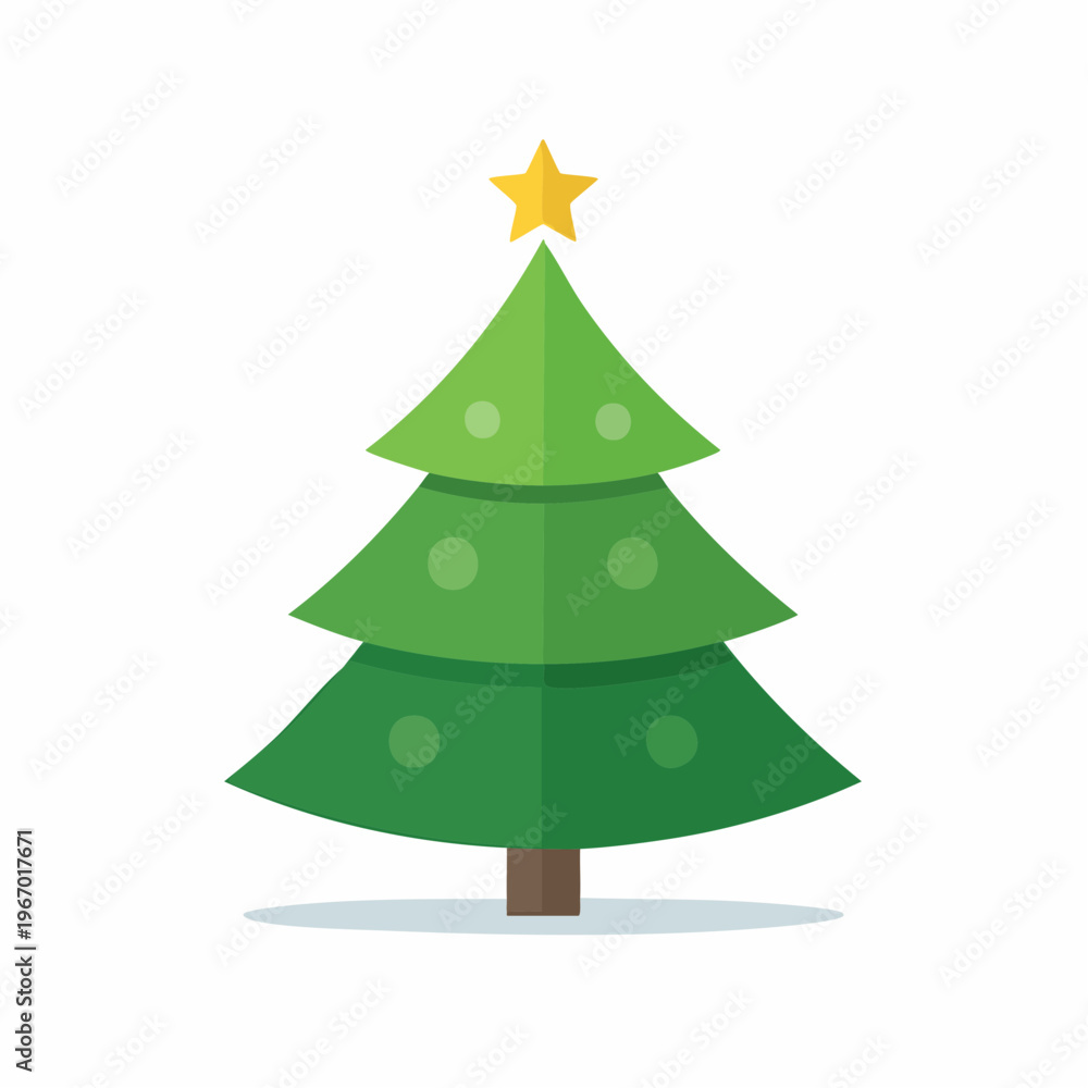 Obraz premium 緑の美しいクリスマスツリー 冬のホリデーシーズンのベクターイラスト
