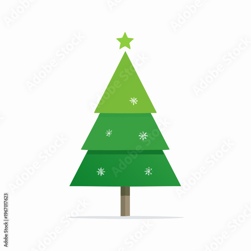 緑の美しいクリスマスツリー 冬のホリデーシーズンのベクターイラスト