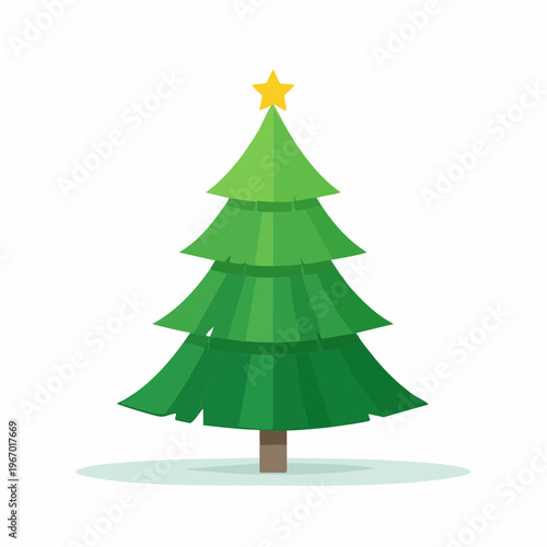 緑の美しいクリスマスツリー 冬のホリデーシーズンのベクターイラスト