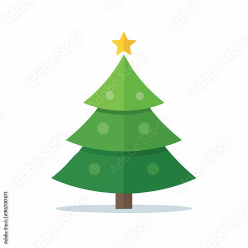 緑の美しいクリスマスツリー 冬のホリデーシーズンのベクターイラスト