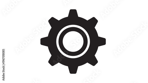 Gear cog icon with internal concentric circles, representing mechanical settings or engineering solutions.