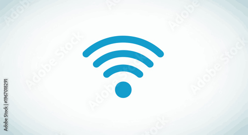Blue Wi-Fi signal icon on a subtle white and blue gradient background