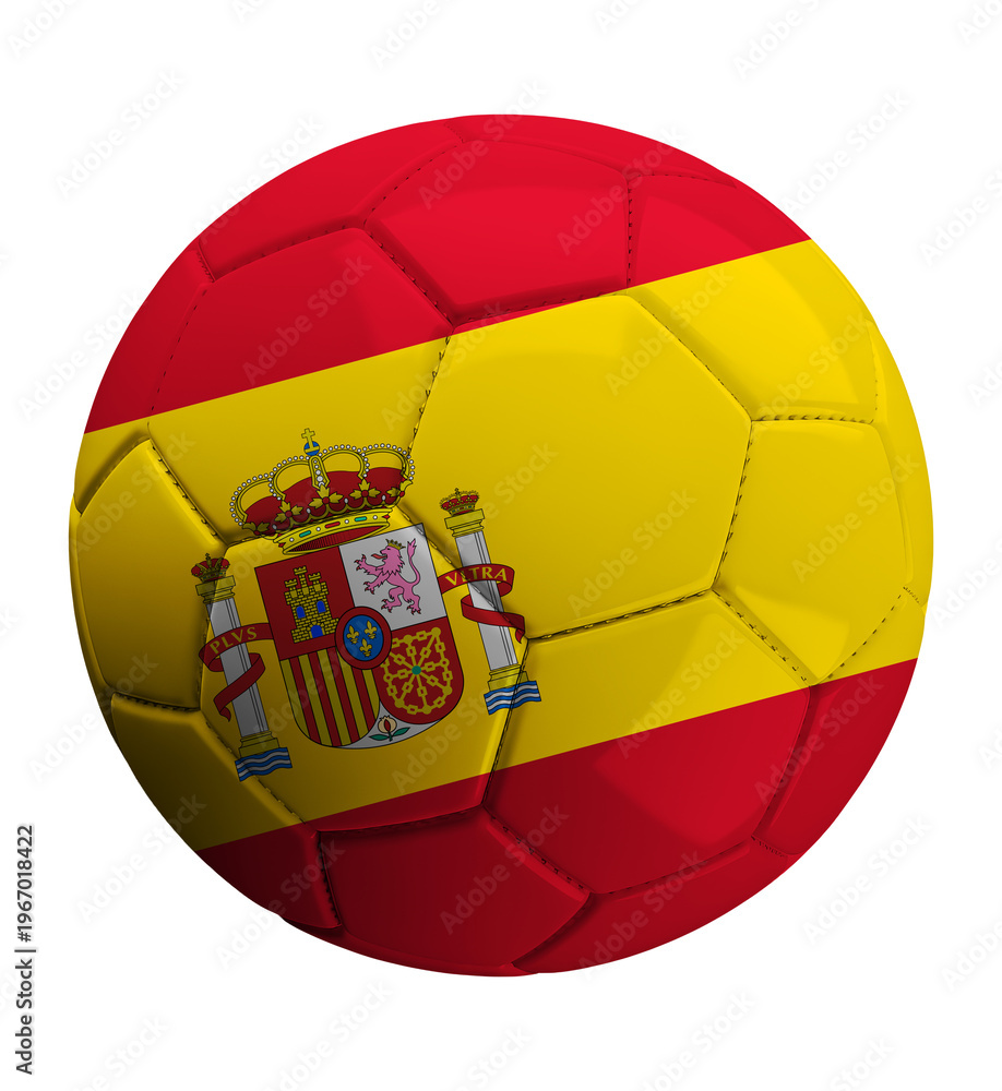 Naklejka premium Bola de Futebol com Estampa da Bandeira da Espanha