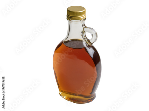 Canvastavla Delicious golden maple syrup in a traditional glass bottle with a handle and met