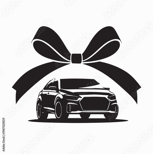 Surprise Car Gift Logo Design Minimalist Elegant Vehicle Vector