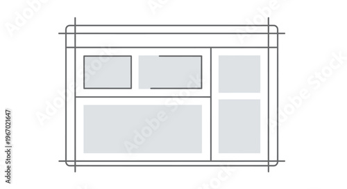 A technical drawing of a modern window.