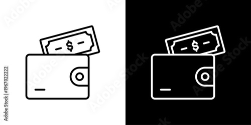 Wallet Money Icon Sheet Black And White