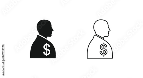 two businessmen with dollar signs on their shirts Vector